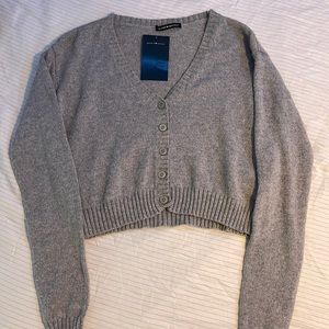 Brandy Melville woman's cardigan - grey button up cropped